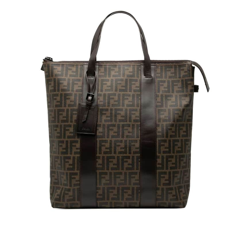 Fendi Zucca Spalmati Tote Brown Canvas Very good condition - Front View