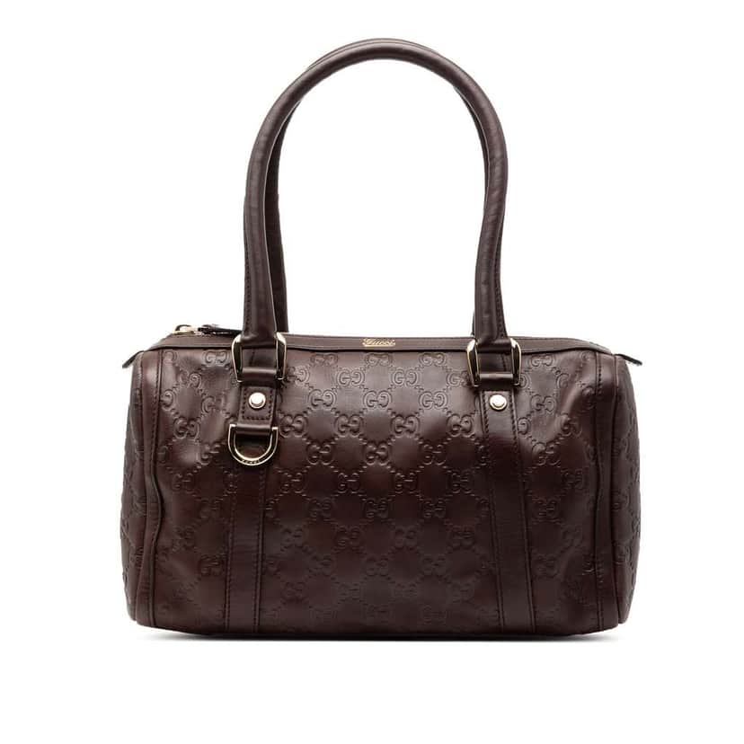 Gucci Guccissima Abbey D Ring Boston Bag Brown Leather Good condition - Front View