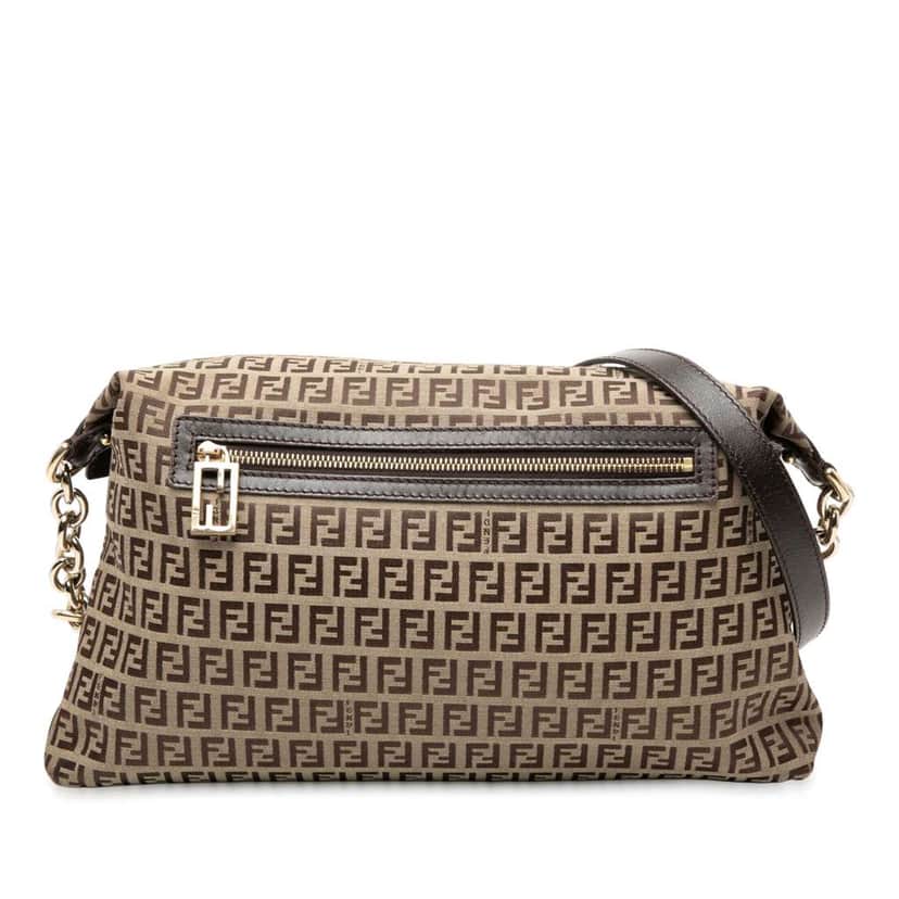 Fendi Zucchino Canvas Crossbody Brown Canvas Good condition - Front View