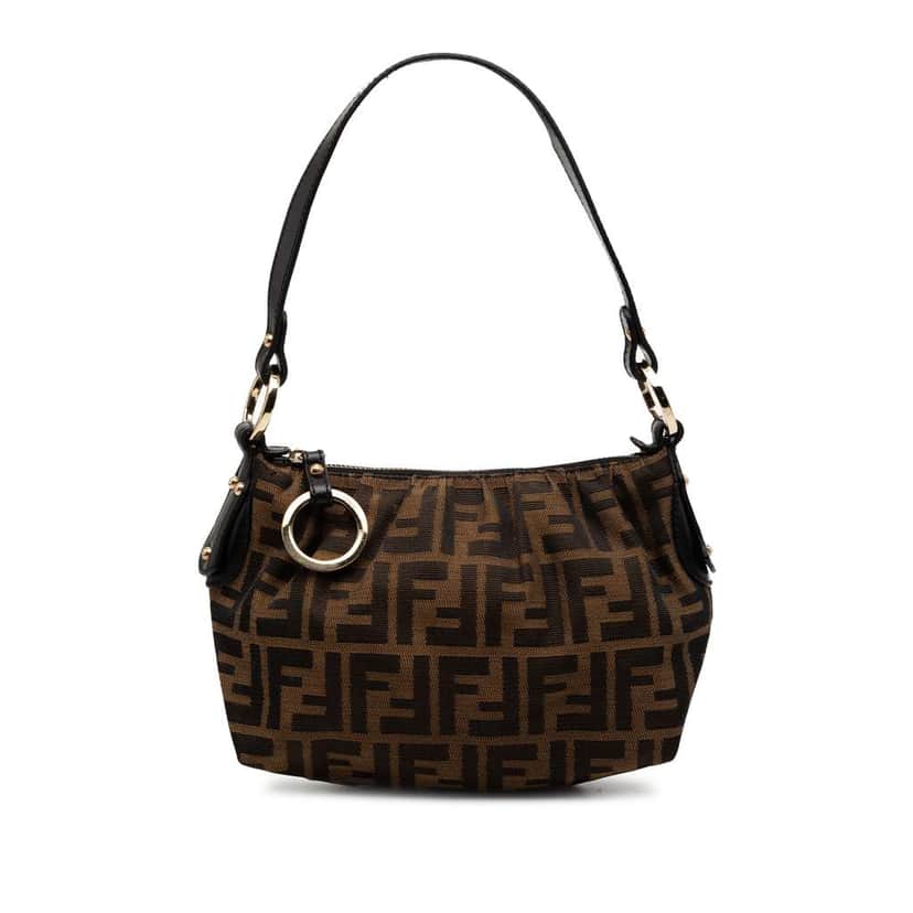 Fendi Zucca Canvas Shoulder Bag Brown Canvas Good condition - Front View