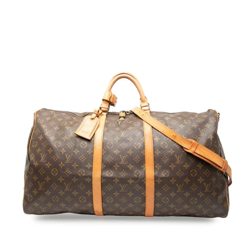 Louis Vuitton Monogram Keepall Bandouliere 60 Brown Fair condition - Front View