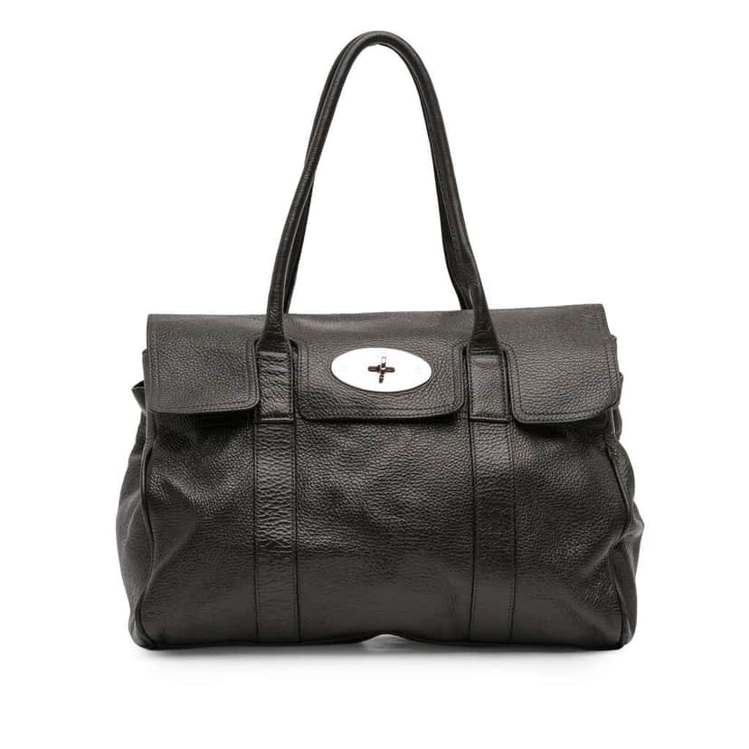 Mulberry Calfskin Bayswater Heritage Black Leather Fair condition - Front View