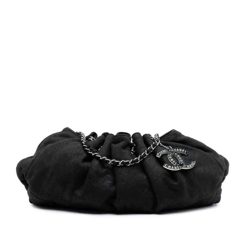 Chanel Jersey Melrose Cabas Black Cotton Very good condition - Front View