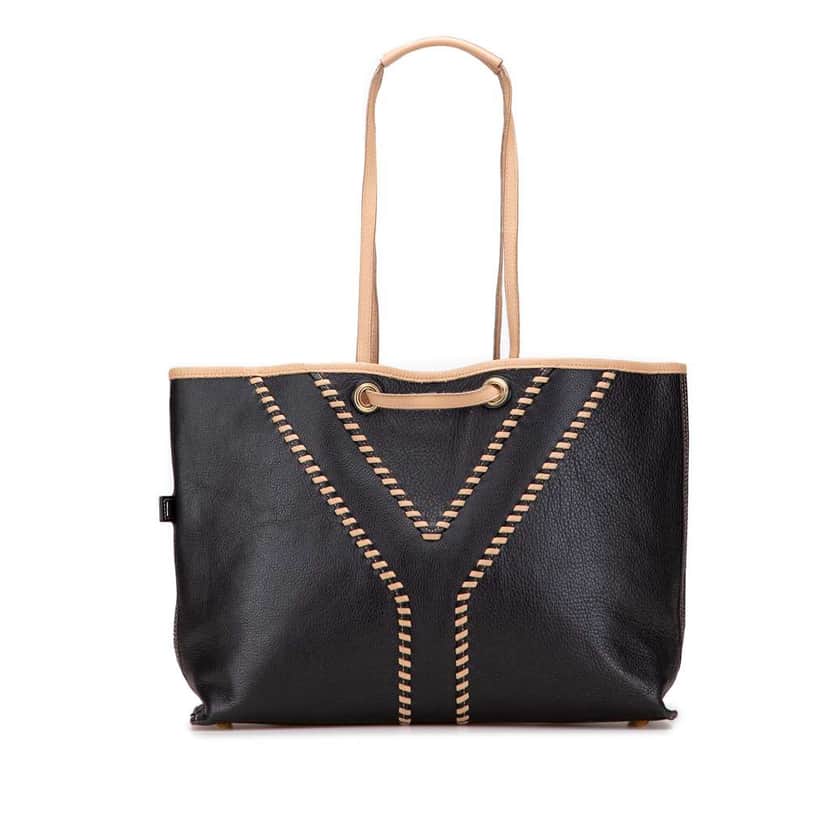 Saint Laurent Leather Reversible Neo Double Tote Black Leather Good condition - Front View