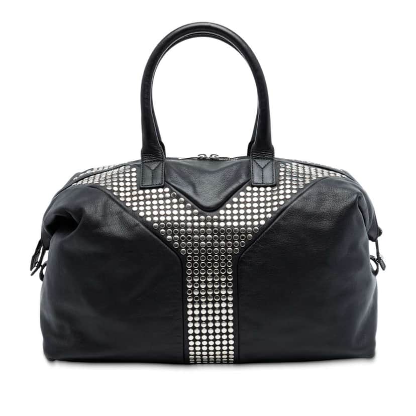 Saint Laurent Leather Studded Easy Y Tote Black Leather Good condition - Front View