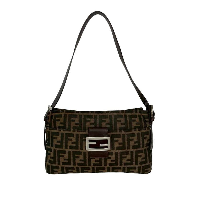 Fendi Zucca Canvas Shoulder Bag Brown Canvas Good condition - Front View