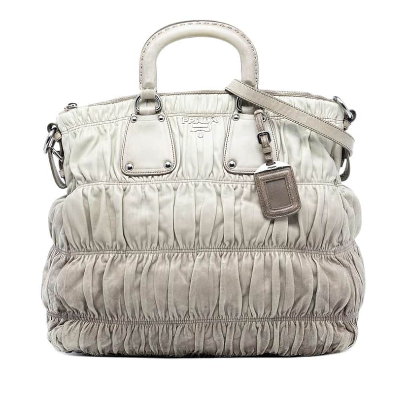 Prada Nappa Gaufre Ombre Satchel Grey Leather Very good condition - Front View