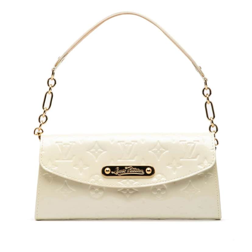 Louis Vuitton Monogram Vernis Sunset Boulevard White Leather Good condition - Front View