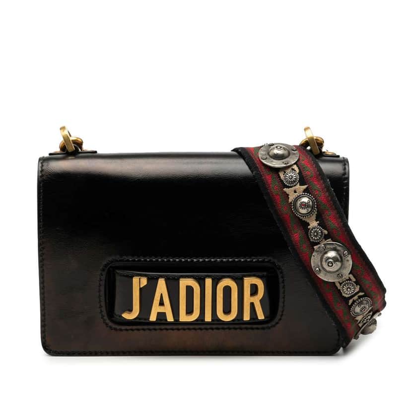 Dior Leather JAdior Chain Flap Black Leather Very good condition - Front View