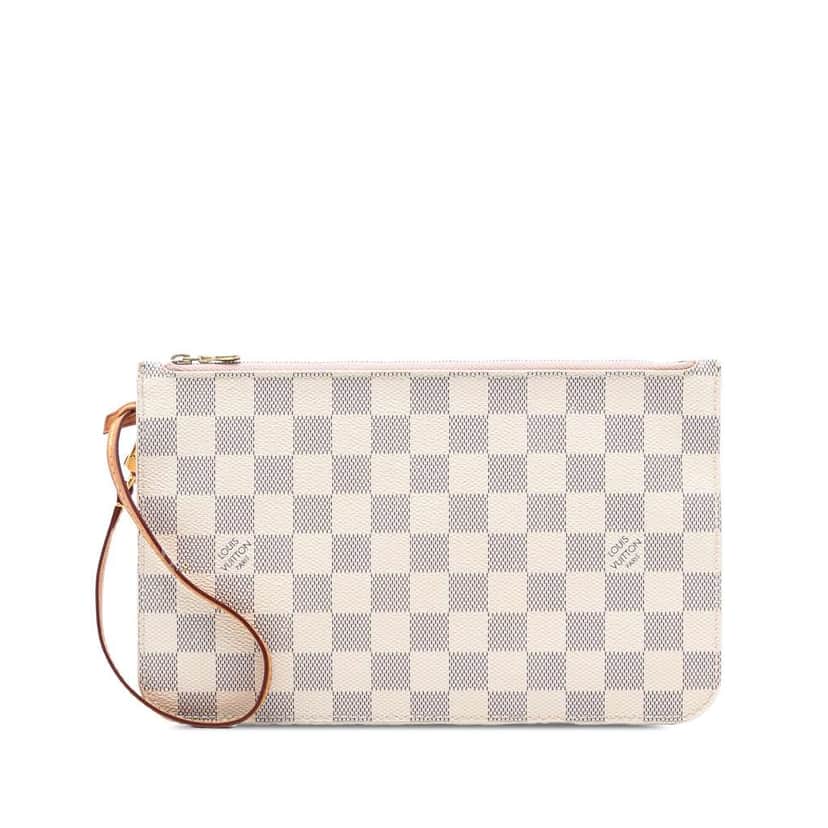 Louis Vuitton Damier Azur Neverfull MM Pouch White Very good condition - Front View