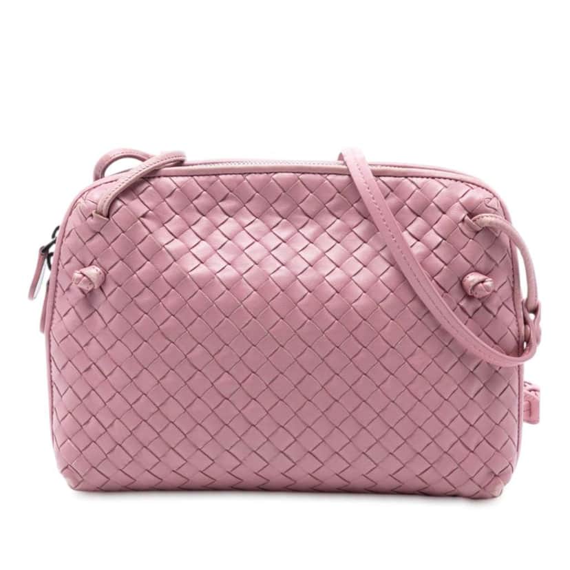 Bottega Veneta Nappa Intrecciato Nodini Crossbody Pink Leather Good condition - Front View