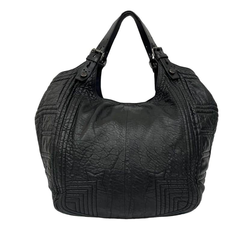 Givenchy Crinkled Lambskin Padded Stitch Sacca Hobo Black Leather Good condition - Front View