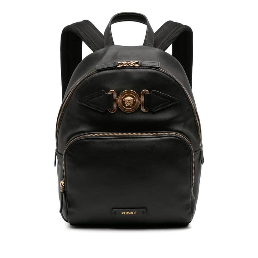 Versace Leather Medusa Biggie Backpack Black Leather Good condition - Front View