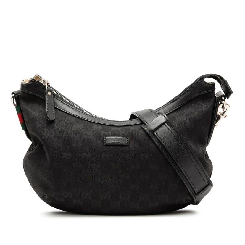 Gucci GG Canvas Web Crossbody Black Canvas Good condition - Front View