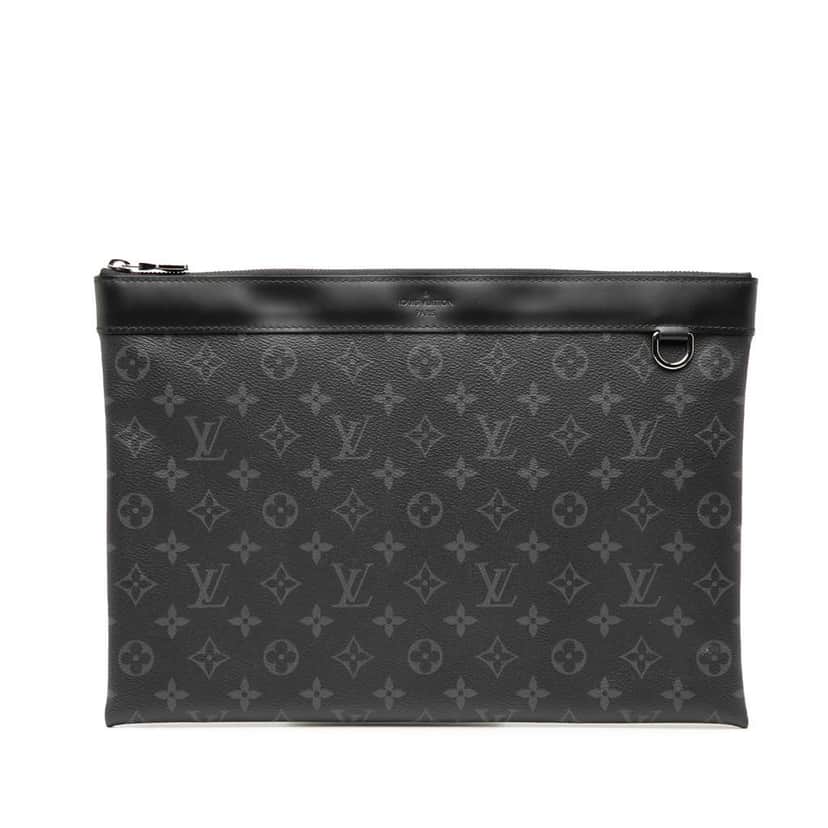 Louis Vuitton Monogram Eclipse Discovery Pochette GM Black Good condition - Front View
