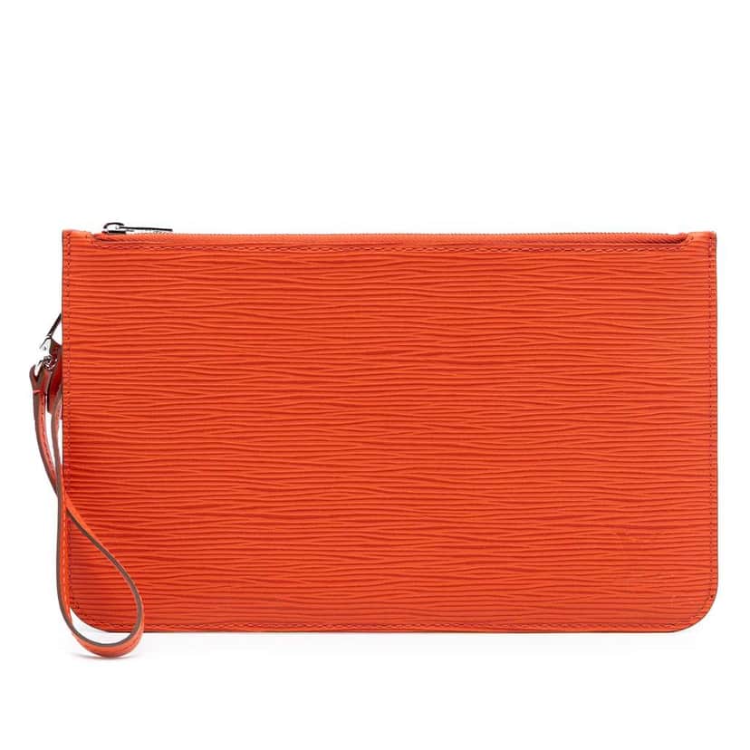 Louis Vuitton Epi Neverfull Pouch Orange Leather Very good condition - Front View