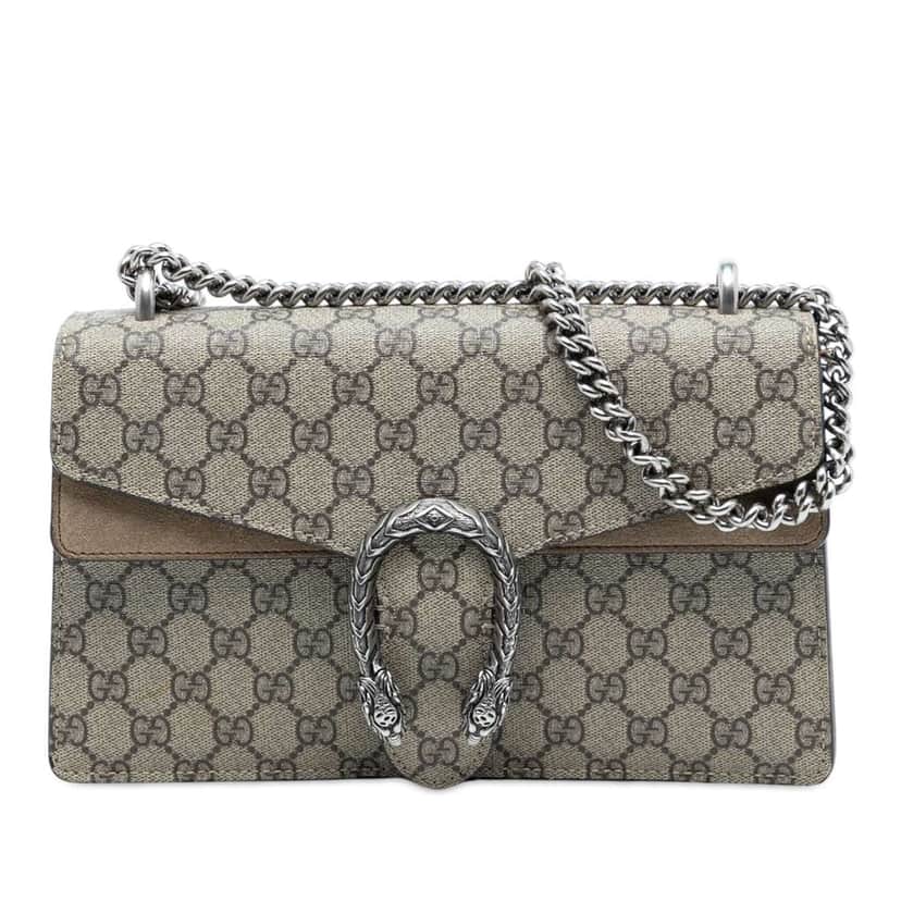 Gucci Medium GG Supreme Dionysus Shoulder Bag Brown Canvas Good condition - Front View