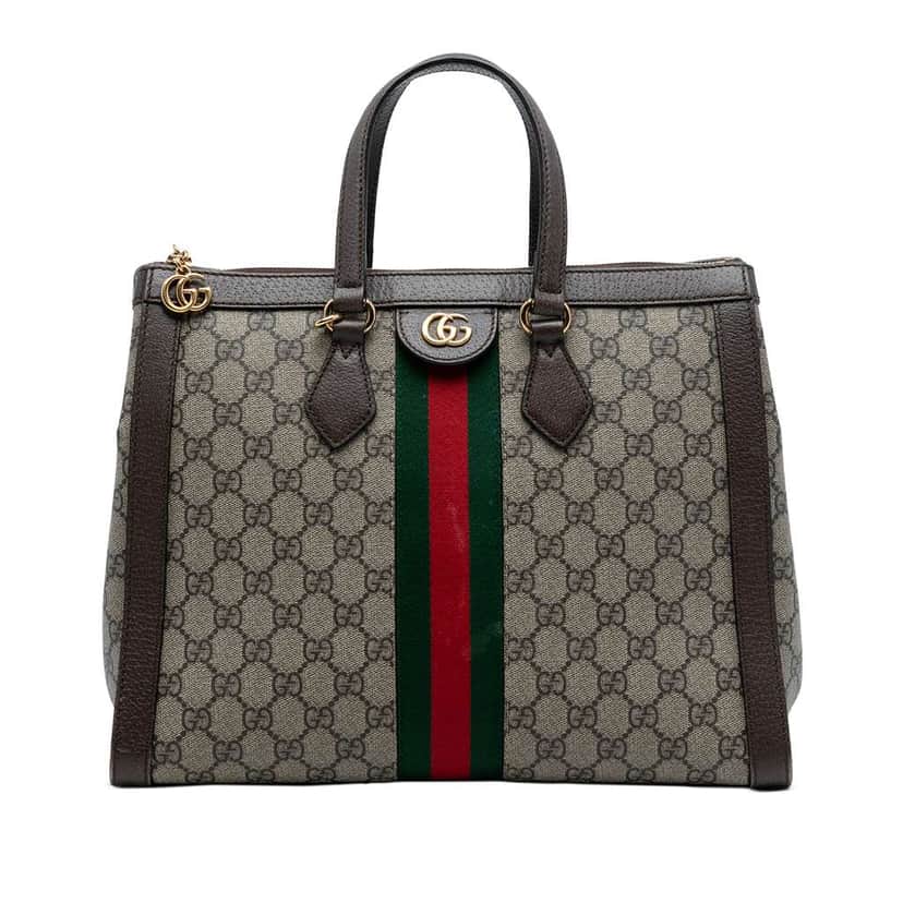 Gucci GG Supreme Ophidia Satchel Brown Canvas Very good condition - Front View