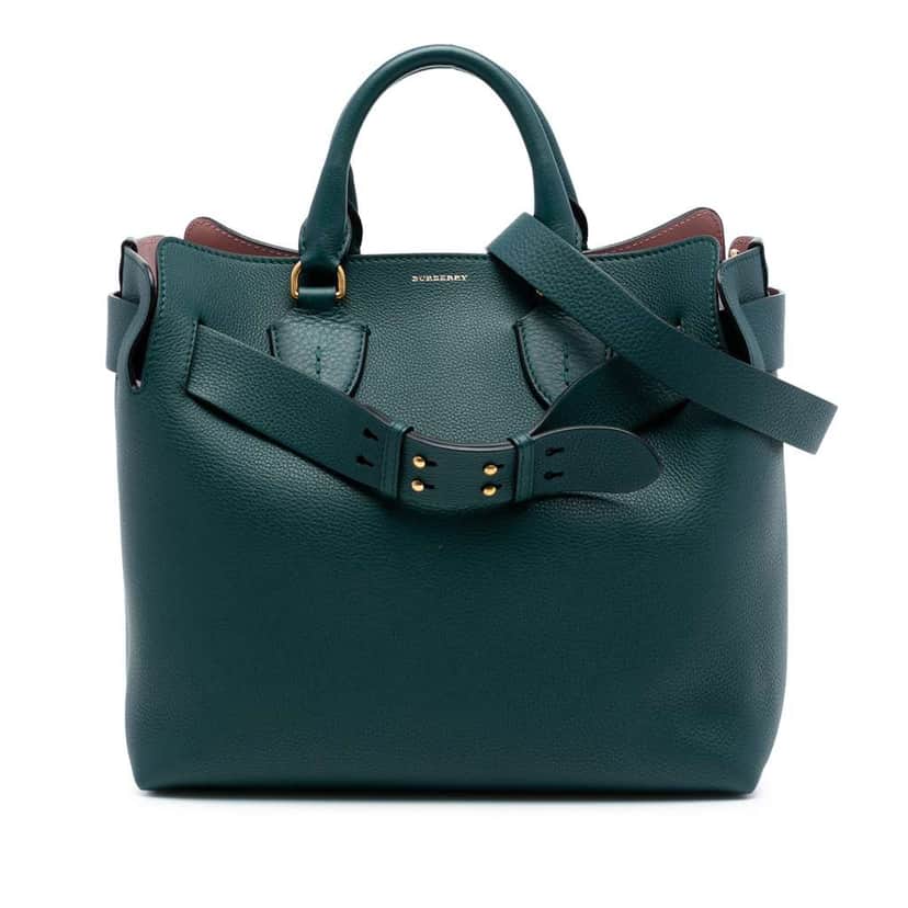 Burberry Medium Leather Belt Bag Green Leather Good condition - Front View