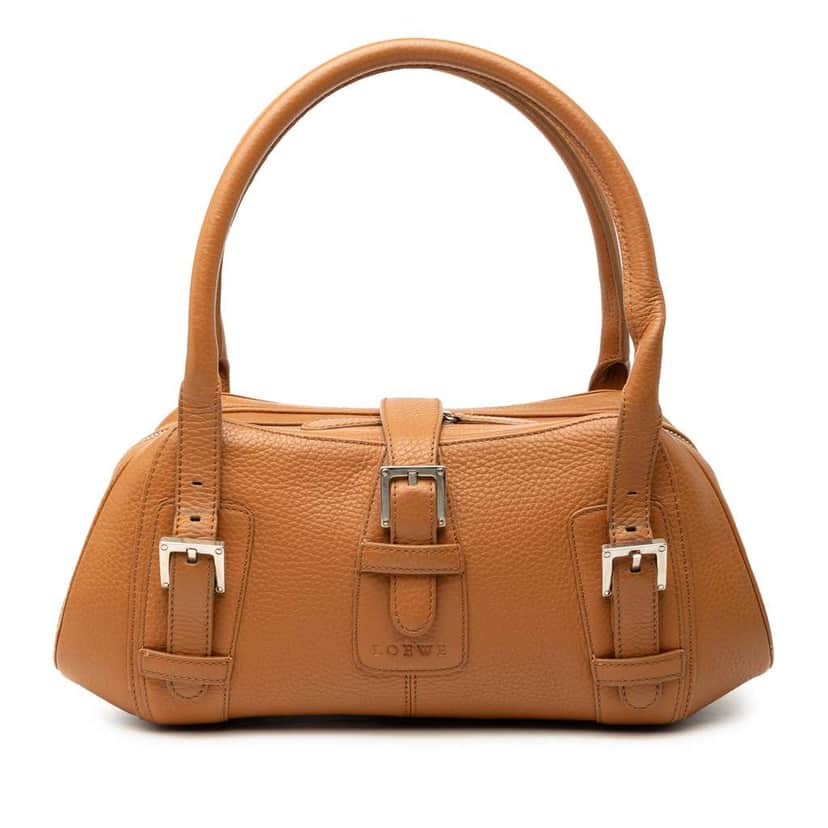 Loewe Leather Senda Handbag Brown Leather Very good condition - Front View