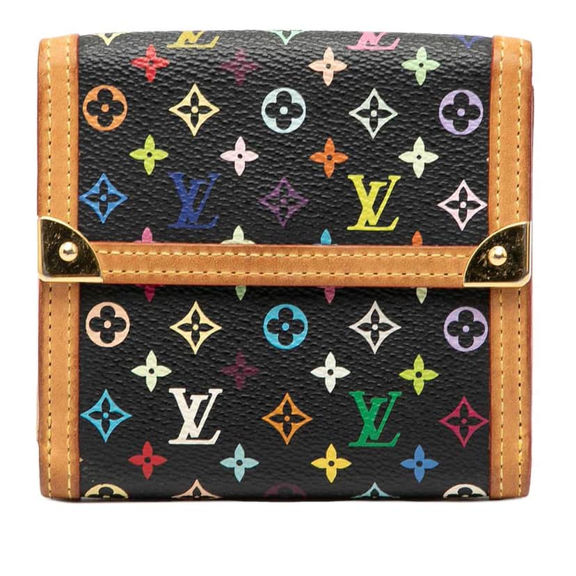 Louis Vuitton Monogram Multicolore Portefeuille Elise Trifold Wallet Black Very good condition - Front View