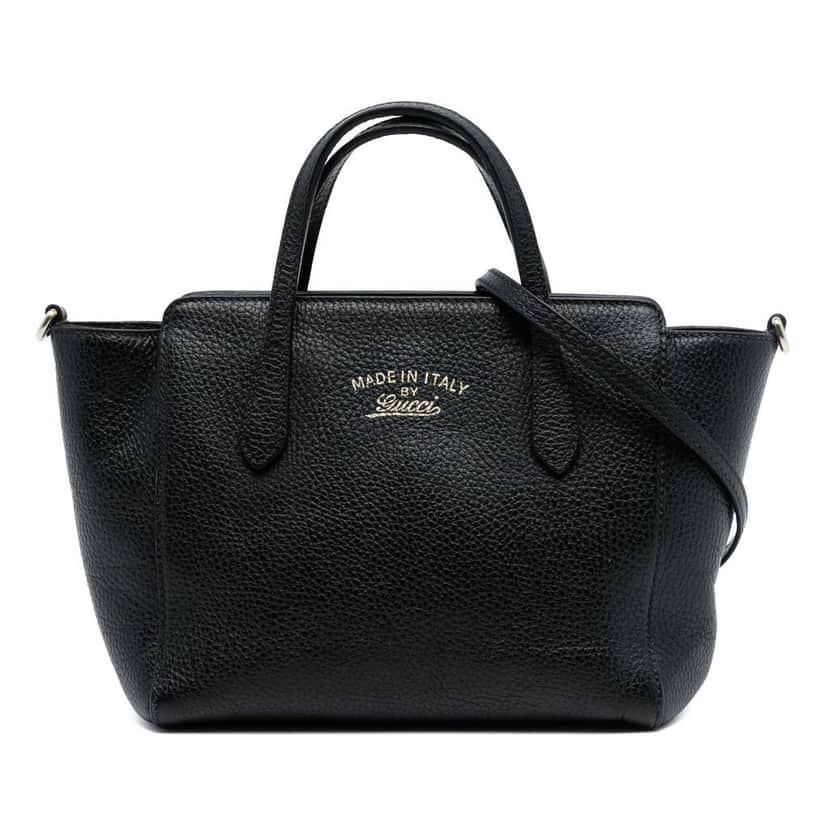 Gucci Mini Leather Swing Satchel Black Leather Very good condition - Front View