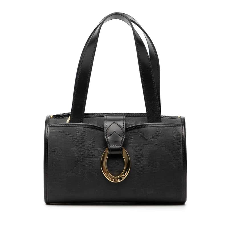 Dior Mini Diorissimo Trotter Canvas Boston Bag Black Canvas Good condition - Front View