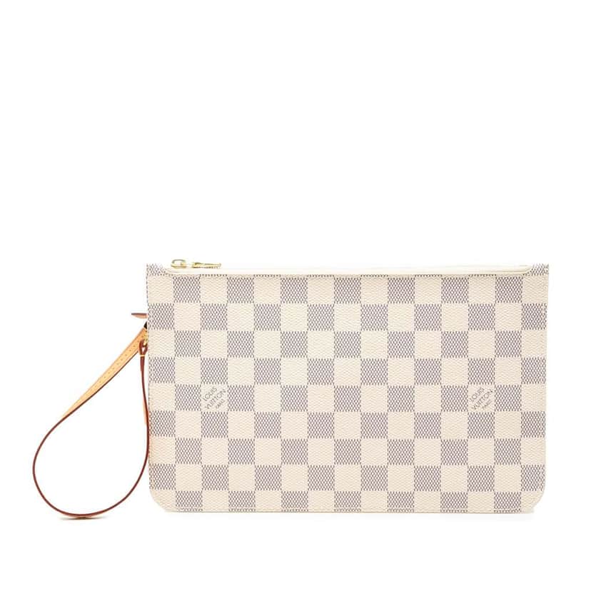 Louis Vuitton Damier Azur Neverfull Pouch MM White Good condition - Front View