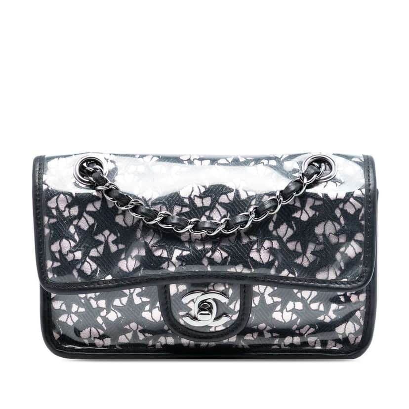 Chanel Small PVC Star Lace Single Flap Black Very good condition - Front View