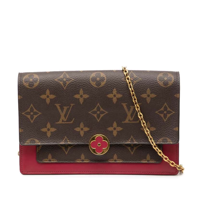 Louis Vuitton Monogram Flore Wallet On Chain Brown Very good condition - Front View