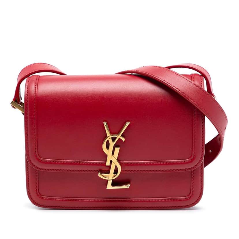 Saint Laurent Small Calfskin Solferino Satchel In Box Red Leather Very good condition - Front View