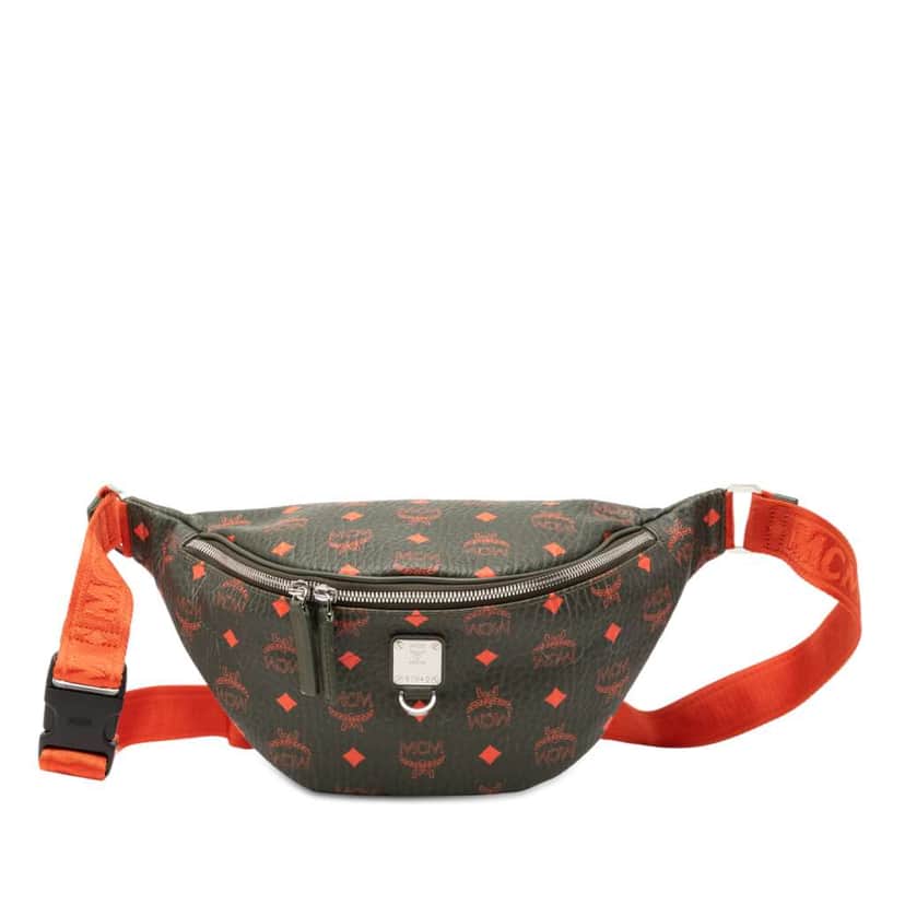 Mcm Visetos Coated Canvas Belt Bag Black Canvas Good condition - Front View