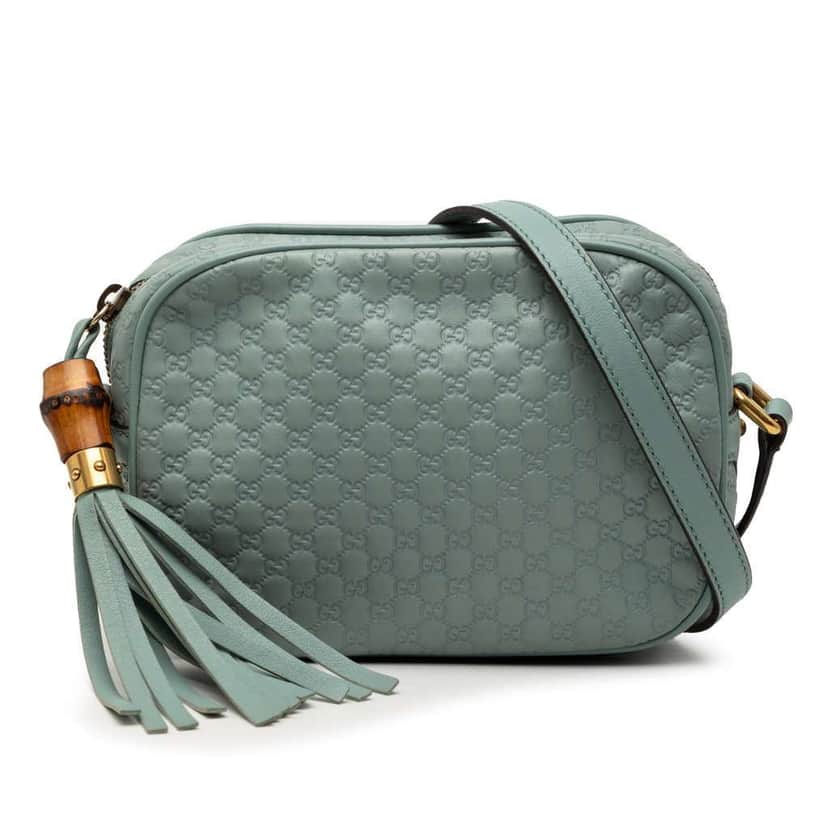 Gucci Microguccissima Sunshine Disco Camera Bag Blue Leather Good condition - Front View