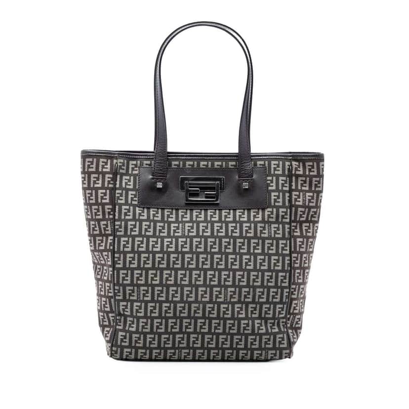 Fendi Zucchino Canvas Tote Brown Canvas Very good condition - Front View