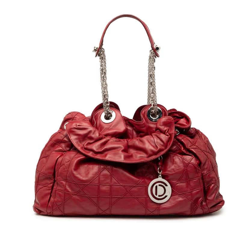 Dior Leather Cannage Le Trente Tote Red Leather Good condition - Front View