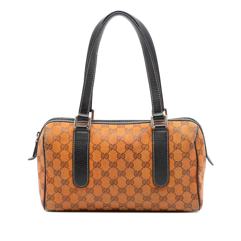 Gucci GG Canvas Boston Bag Orange Canvas Good condition - Front View