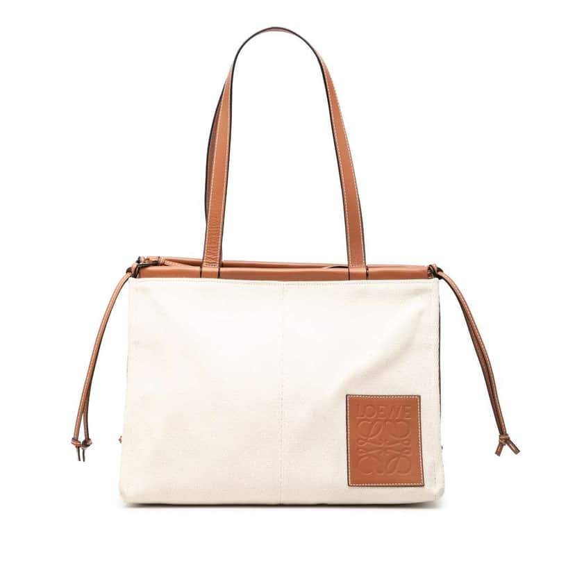 Loewe Small Canvas Cushion Tote Brown Canvas Very good condition - Front View