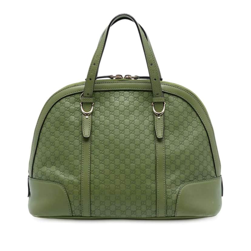 Gucci Medium Microguccissima Nice Dome Satchel Green Leather Very good condition - Front View