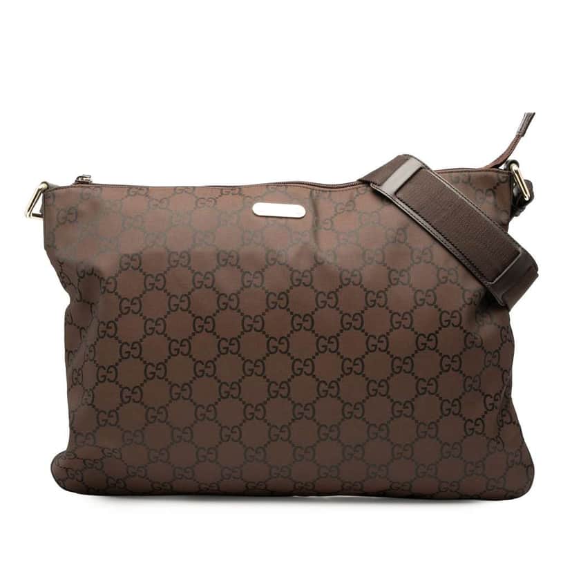 Gucci GG Nylon Crossbody Brown Very good condition - Front View