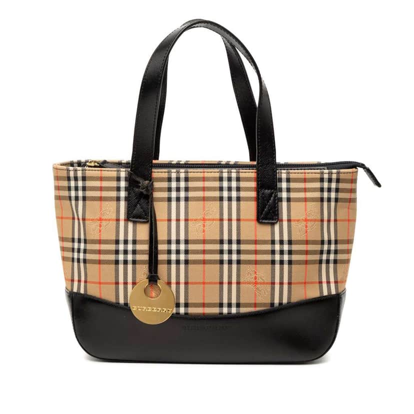 Burberry Haymarket Check Canvas Tote Brown Canvas Good condition - Front View