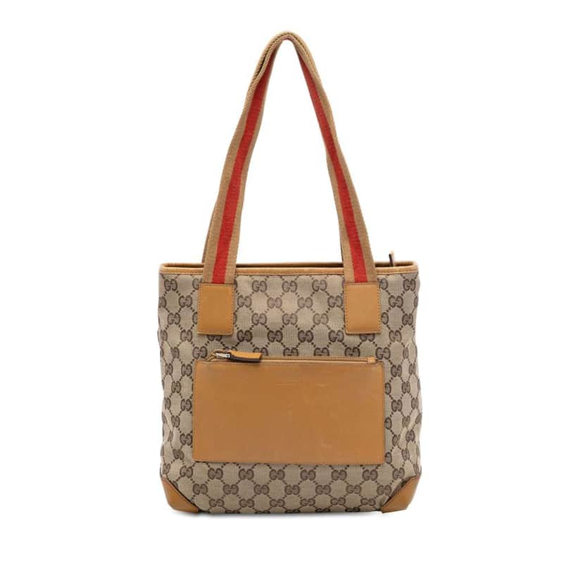 Gucci GG Canvas Web Shoulder Bag Brown Canvas Very good condition - Front View