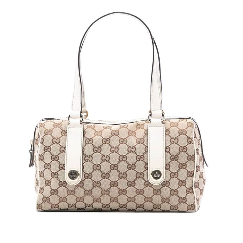 Gucci GG Canvas Charmy Boston Bag Brown Canvas Good condition - Front View