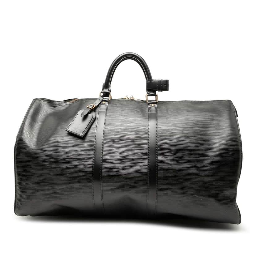 Louis Vuitton Epi Keepall 55 Black Leather Fair condition - Front View