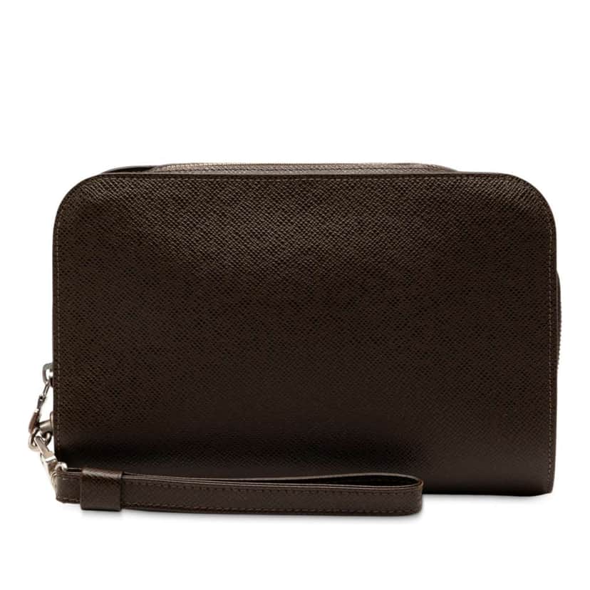 Louis Vuitton Taiga Pochette Baikal Brown Leather Very good condition - Front View
