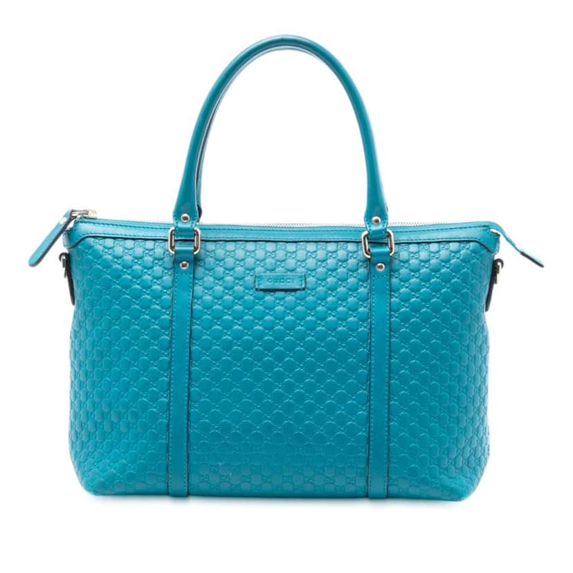 Gucci Small Microguccissima Joy Satchel Blue Leather Very good condition - Front View