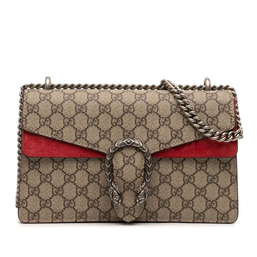Gucci Medium GG Supreme Dionysus Shoulder Bag Brown Canvas Very good condition - Front View