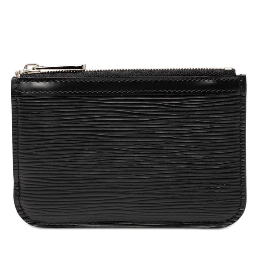 Louis Vuitton Epi Key Pouch Black Leather Good condition - Front View