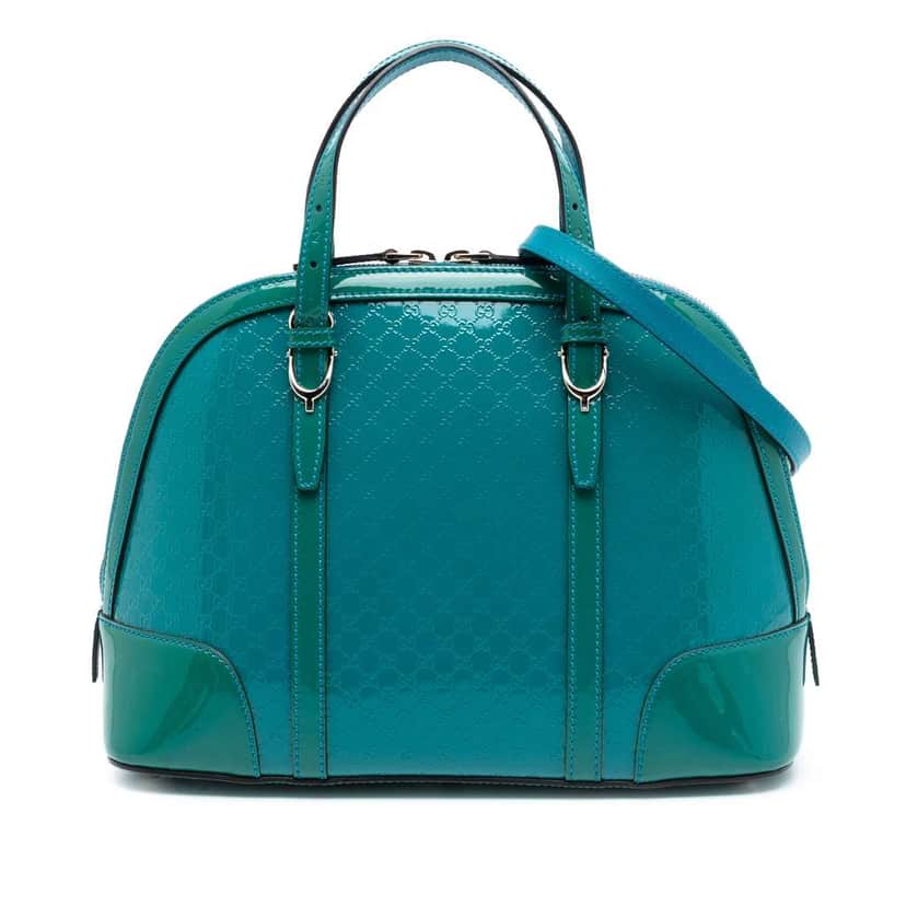 Gucci Small Microguccissima Bicolor Patent Nice Dome Satchel Blue Leather Very good condition - Front View