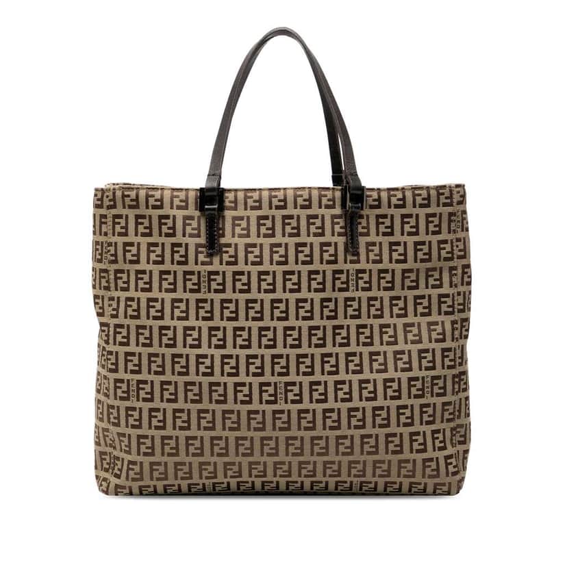 Fendi Zucchino Canvas Tote Brown Canvas Good condition - Front View