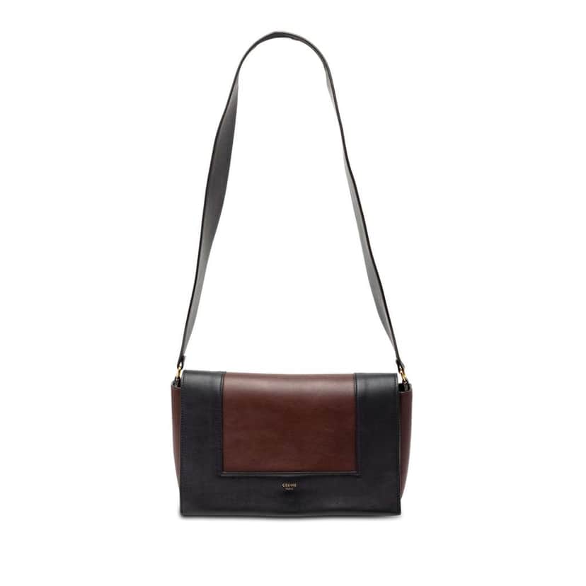 Celine Medium Shiny Smooth Calfskin Frame Shoulder Bag Black Leather Very good condition - Front View